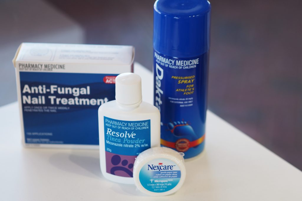 Image of over the counter products to treat nailrot