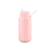 A ceramic 34oz straw bottle in pink