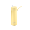 A ceramic 20oz straw bottle in yellow