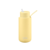 A ceramic 34oz straw bottle in yellow