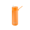 A ceramic 20oz straw bottle in neon orange