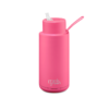 A ceramic 34oz straw bottle in pink