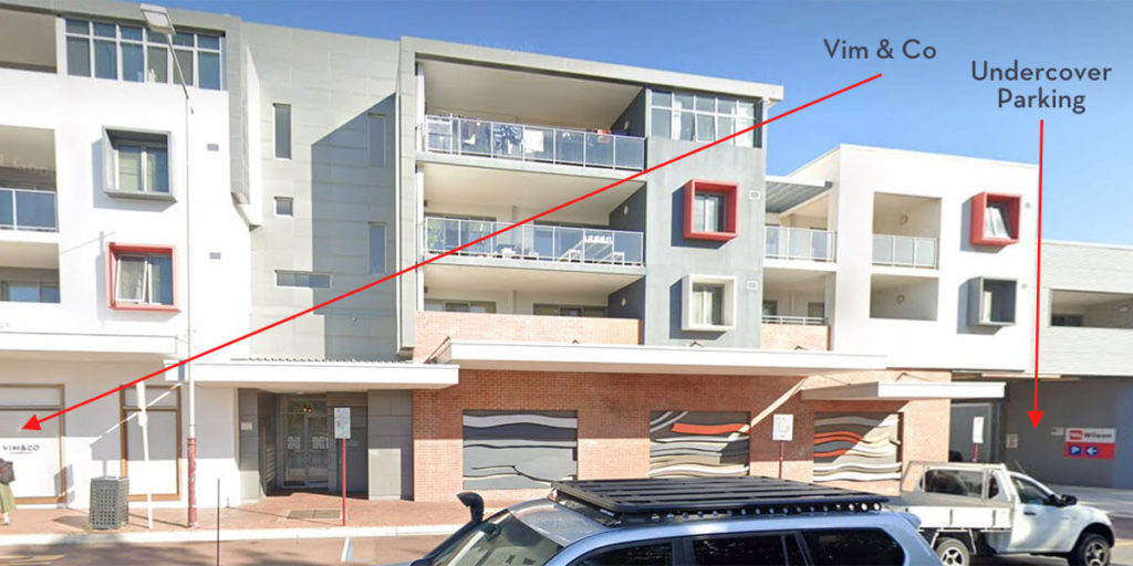 Street View image showing access to undercover car park from Beaufort Street