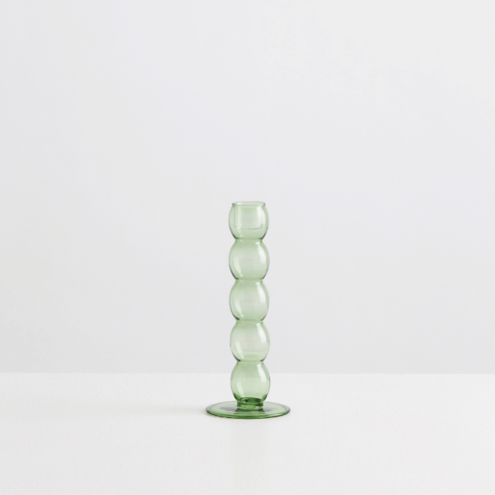 volute candle holder green
