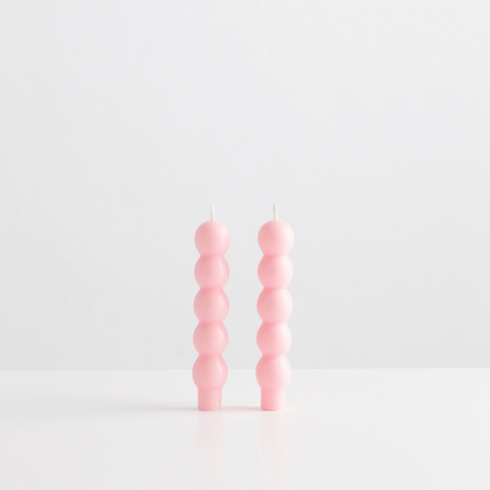 volute candles pink