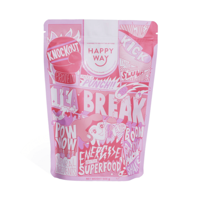 happy way taro milk whey protein powder