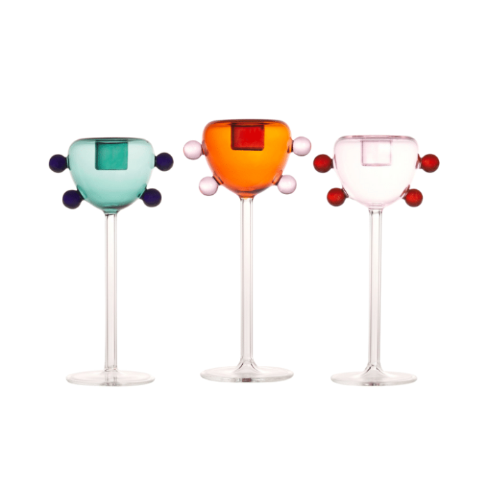 grand pompom candle holder array