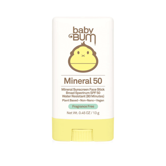 sun bum spf 50 baby mineral face stick