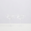 2 CHAMPAGNE COUPES CLEAR OPAQUE WHITE